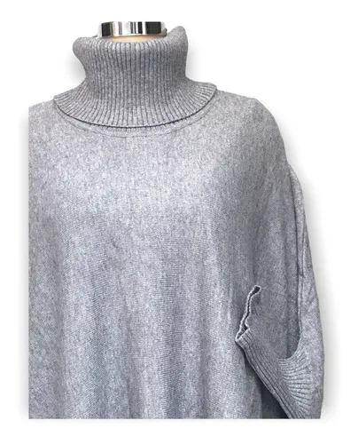 Grey sweater poncho hotsell