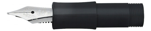 Pluma De Repuesto Kaweco Nib Cuerpo Negro Con Rosca Tinta Plumín Plateado Exterior F-fino