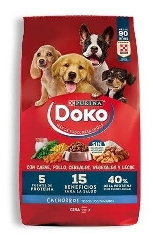 Doko Cachorro Carne, Pollo, Cereales, Vegetales Y Leche 24kg