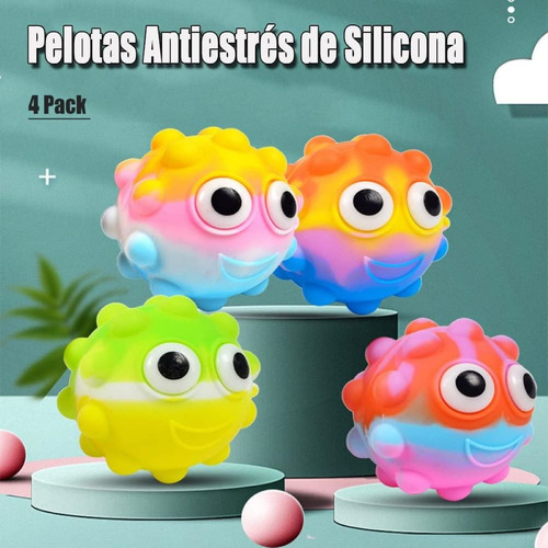 Pelota Sensorial Carita Pop Antiestrés Tdah, Autismo, Tps Multicolor