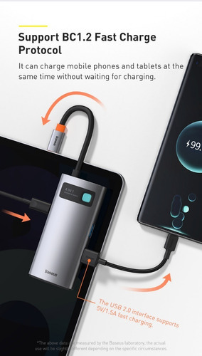 Hub Tipoc Baseus 4 En 1 Con Usb 3.0 2.0, 1 Hdmi Cahub-cyog