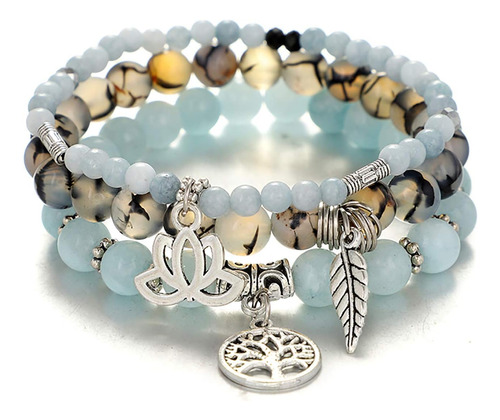 Ueuc Árbol De La Vida Yoga Pulseras De Piedra Curativa, Mult