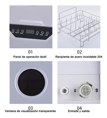 Lavaplatos Automatico Portatil Lavavajilla 4 Programa Blanco