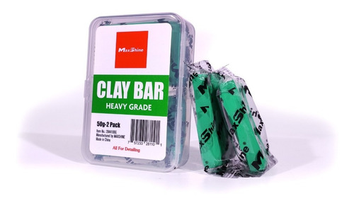 Clay Bar Verde Corte Alto Maxshine 2 Piezas Descontaminante
