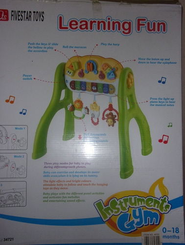 Imagen 8 de 10 de Juguete De Bebe Piano 3 En 1- Instrument Gym - Learning Fun