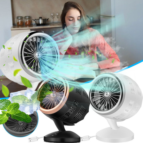 Nuevo Ventilador Turbo Portátil Usb De Doble Hoja Mini Circu
