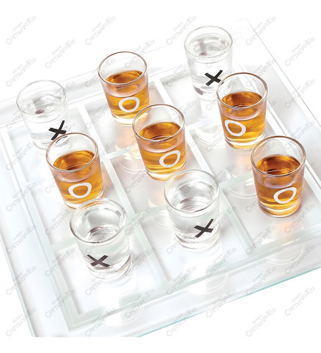 Tic Tac Toe Shot Juego Gato Fiesta Cumpleaños 28x28cm