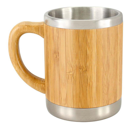 Mug Taza Madera Bamboo Con Asa Ecologico 350 Cc