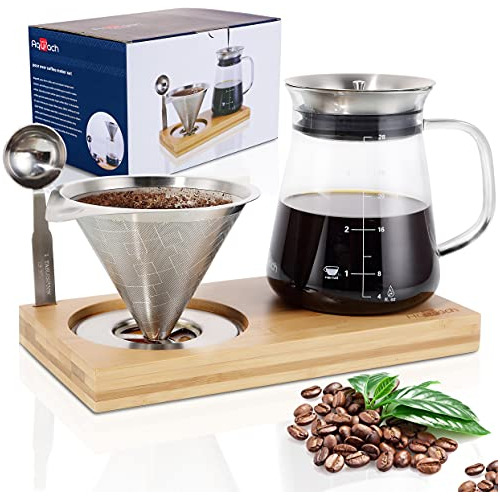 Aquach Juego De Cafetera Con Gotero De Café Extragrande, Jar