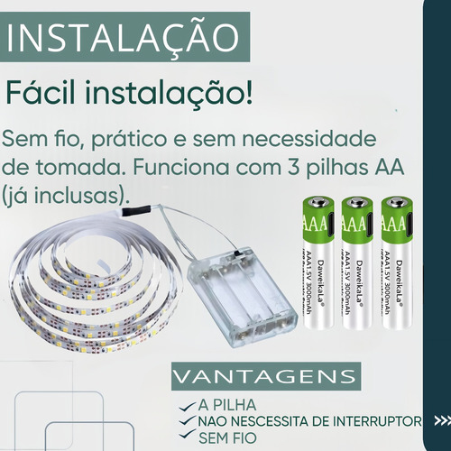 Espelho Primeira Linha Grande 80x60 Com Led À Pilha Sem Fio