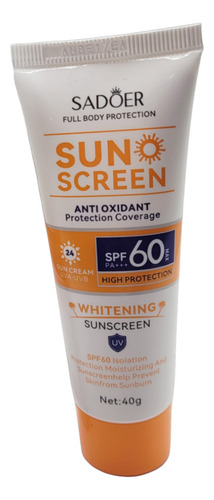 Protector Solar Sadoer Antioxidante Spf 60 Por 2 Unidades