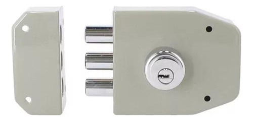 Cerradura Sobreponer Tover Pintada S200p Doble Cilindro Color Gris