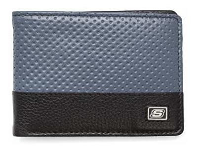 Skechers Mens Passcase Rfid Leather Wallet With Flip N87xn