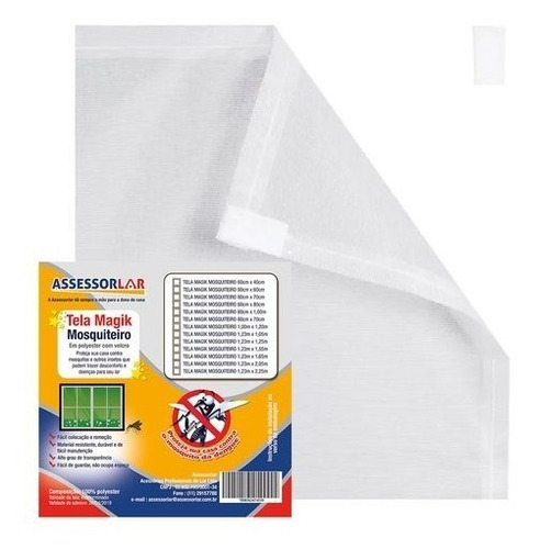 Tela Mosquiteiro Magik Para Janelas Com Velcro 060x040
