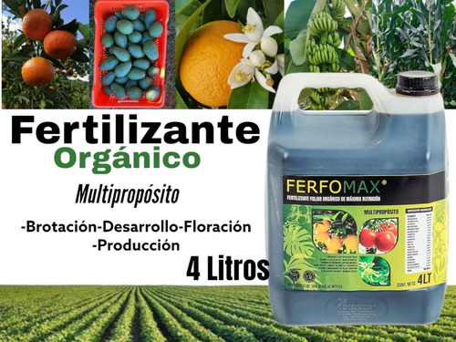 Fertilizante Foliar Orgánico Máxima Nutrición 4 L Cultivos