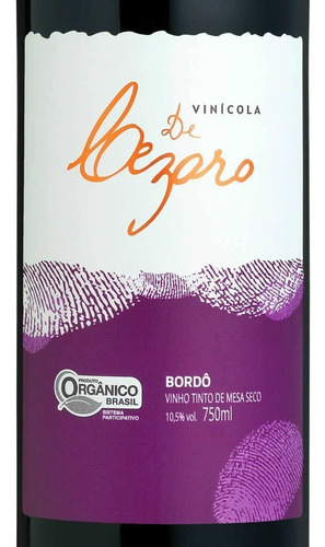 Imagem 2 de 4 de Vinhos Tinto Seco Bordô Orgânicos Brasileiro Kit 4 De Cezaro