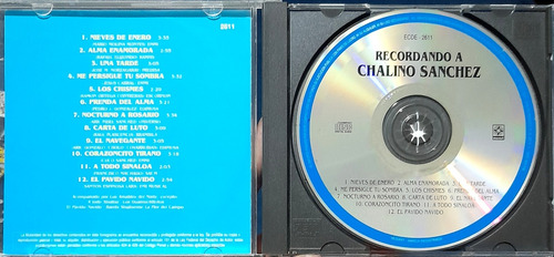 Cd Chalino Sanchez ( 12 Exitos ) Recordando A Chalino (Usado)