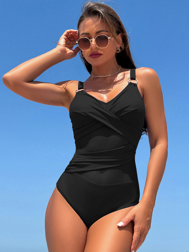 Traje De Baño De Malla De Talla Grande Para Mujer De Una Pie