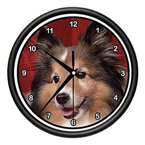 Signmission Sheltie Reloj De Pared Perro Mascota Criador De 