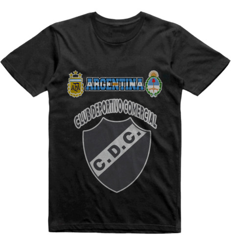 Remera Algodon Negra Club Deportivo Comercial Rio Colorado