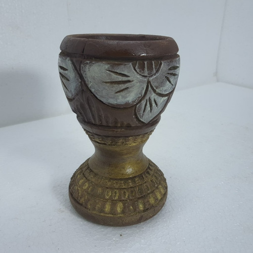 Imagem 5 de 9 de Vaso Copo Pilão Madeira Esculpido Antigo 17x11cm 550g Raro