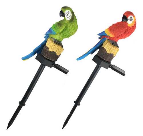 Lámpara Solar Para Decorar Loros Para Césped, 2 Unidades