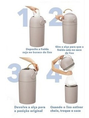 Imagem 4 de 6 de Lixo Mágico Anti-odor Lixeira Bloqueia Cheiro Fraldas Bebe