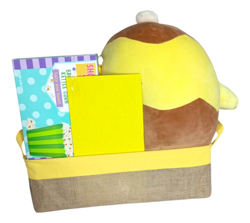 Cesta Regalo Sorpresa Con Peluche, Chocolates Y Snacks Amarillo