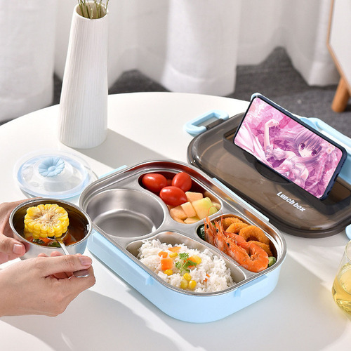 Aislamiento Térmico Bento 4 Rejillas Con Tazón De Sopa Lonch