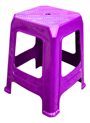Banco De Plástico 10 Piezas Reforzado Uso Rudo Negocio Plastico Morado