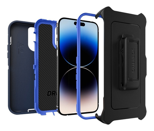 Capa Case Otterbox Defender Para iPhone 14 Pro Max - Azul