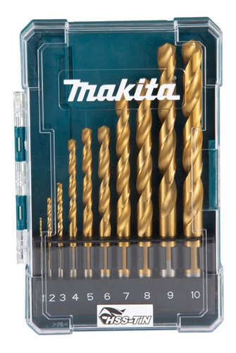 Imagen 1 de 3 de Set De Brocas Metal Acero Titania 10 Piezas Makita D-72849