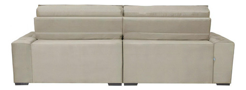Sofá Retrátil e Reclinável 2,92m com Molas Cama inBox Estilo Suede Velusoft Bege