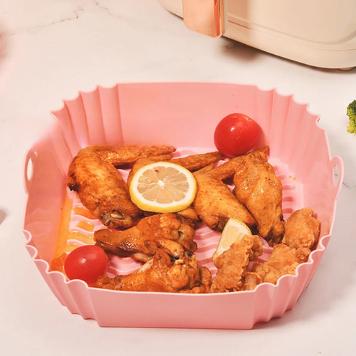 Molde Bandeja Silicona Cuadrada 16 Cm Freidora Aire Airfryer Surtido
