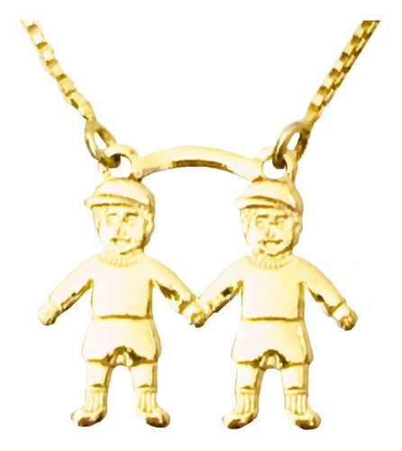 Corrente Delicada Colar Casal Meninos Banhado A Ouro 18 K Cor Dourado