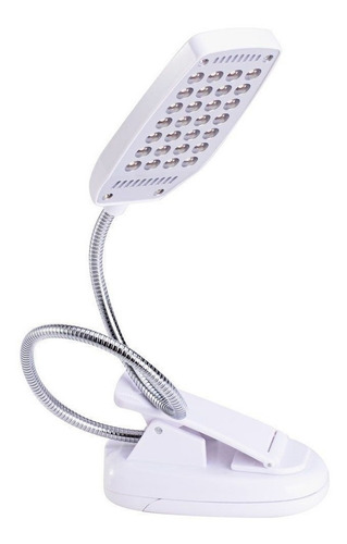 Imagen 7 de 7 de Luz Led Lectura Libro Atril Partitura Consola Clip Usb Pilas