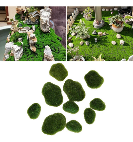 4 X 10x Pedras Artificiais De Musgo, Estatueta Em Miniatura