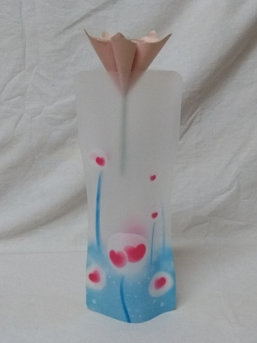 Imagem 1 de 5 de Vaso De Flores De Plástico Dobrável Vaso Pvc Corações Azul