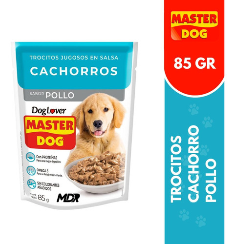 Máster Dog Trocitos Jugoso Cachorro Carne 85gr X20 Und | Mdr