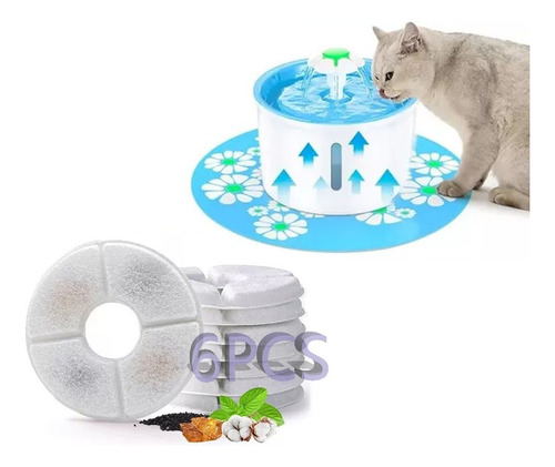 6pcs Kit De Filtro De Agua Para Perros Y Gatos