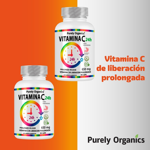 Combo 2 Vitamina C24h De Liberacion Prolongada 90 Capsulas Sabor Sin Sabor