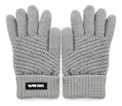 Guantes Alpine Skate Abrigados Escolar Touchscreen Grises