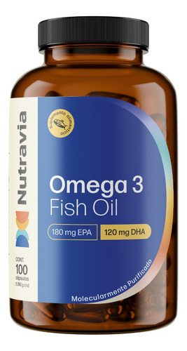 Omega 3 Nutravia 180 Mg Epa 100 Caps Omega Fish Oil Nutravia Sabor Sin Sabor