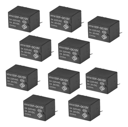 10 Piezas Mini Electrónico Spdt 6 Pines 1a Hy4100f Dc12v