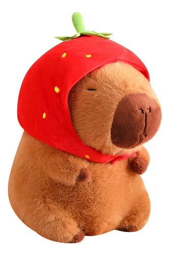 Capibara - Peluche Con Fresa Tortuga Mochila Lindo 20cm 02