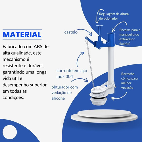 Mecanismo Saída Universal Roco Com Castelo P/ Caixa Acoplada