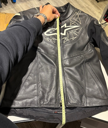 Campera Moto Pista Cuero Genuino Alpinestar Vector C/protecc Negro Lisa 36 Usa / 46 Eur / Small (Usado)