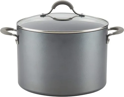 Olla 9,46 L Aluminio Anodizado Con Tapa Vidrio Circulon