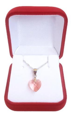 Punto De Luz Mujer Plata 925 Swarovski Corazón Damasco