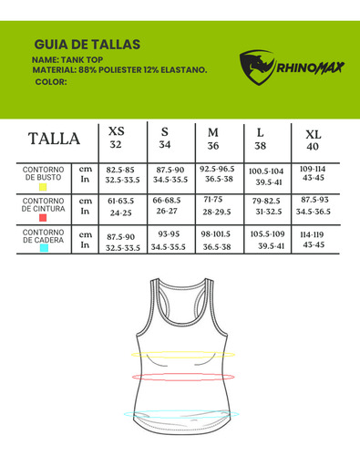 Rhinomax Tank Deportivo,playera De Mujer Dry Fit Modtkt045